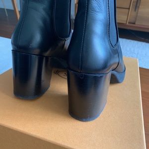 Black leather boots